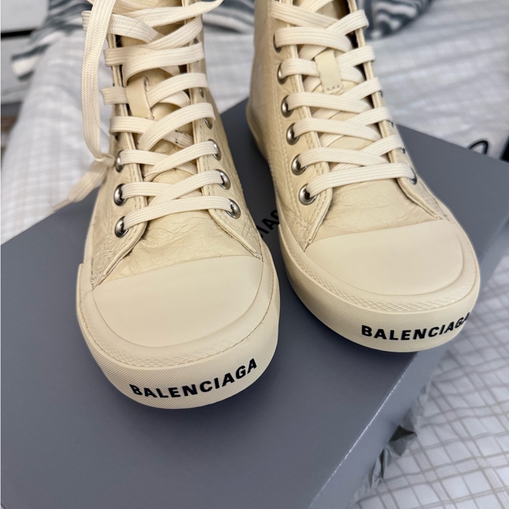 Balenciaga Beige High-Top Sneakers